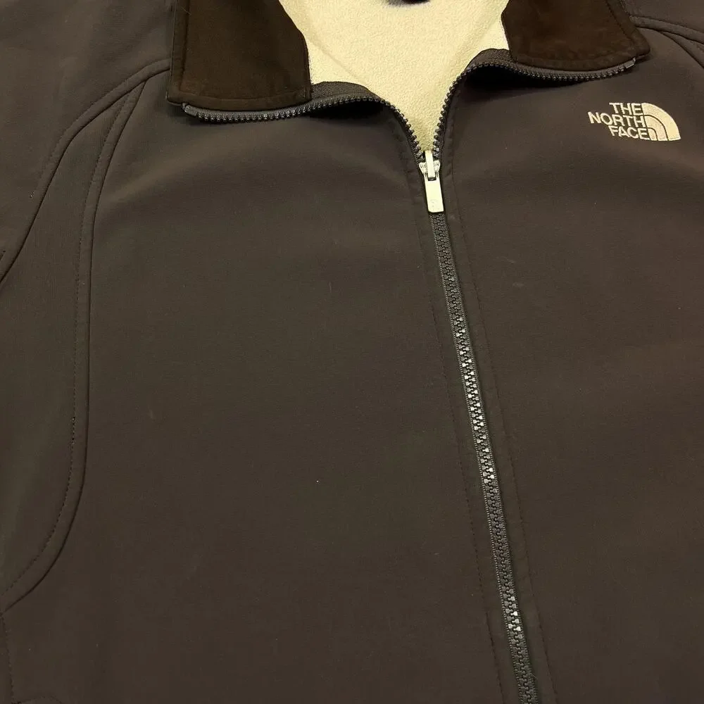 The North Face Jacket Mens Large Brown Softshell Fleece Lined Full Zip Hiking